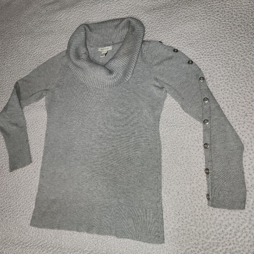 White House Black Market Classy Grey Cowl TurtleNeck Sweater - Picture 8 of 14